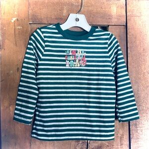 IN MY CHRISTMAS ERA Green Striped Kids Long Sleeve Swiftie Shirt NWT Sz 3T